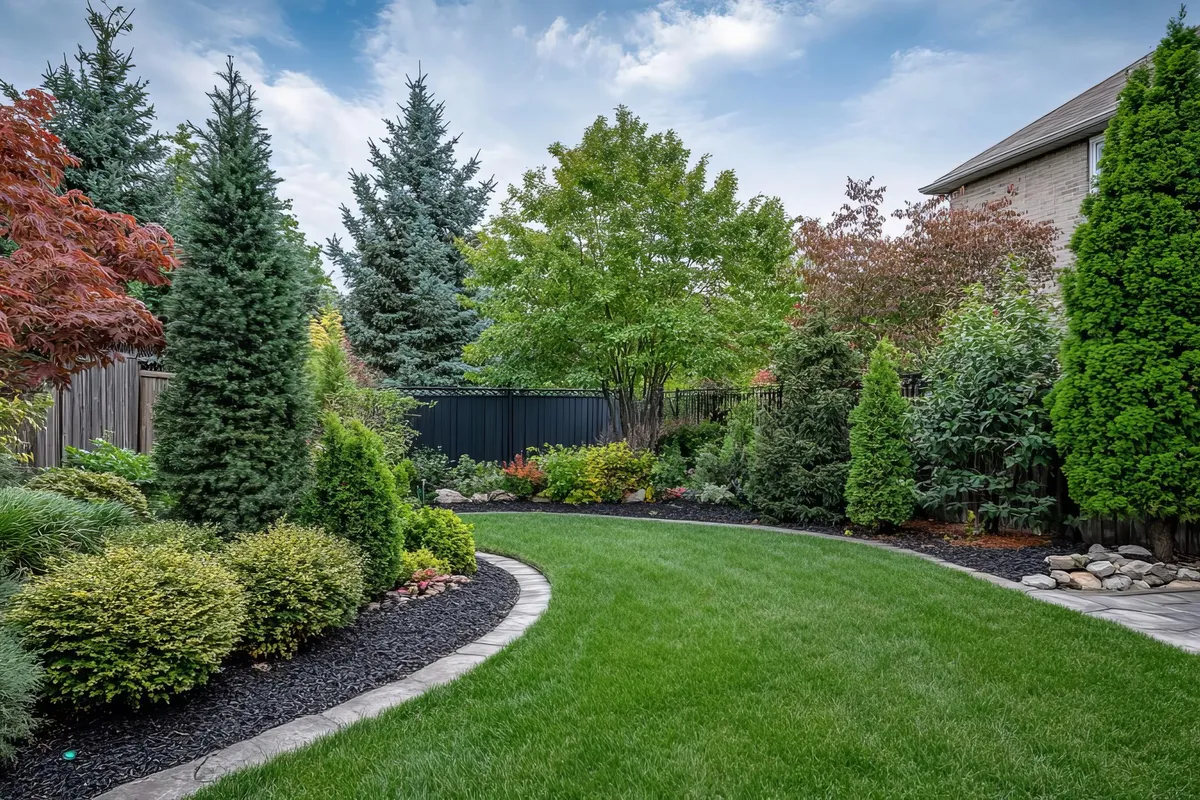 Lush green lawn with freshly installed hydroseeded grass, illustrating attractive landscaping for home sales.